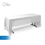 Mantel Tablón Lino Ginebra 3.00x1.45 m Blanco