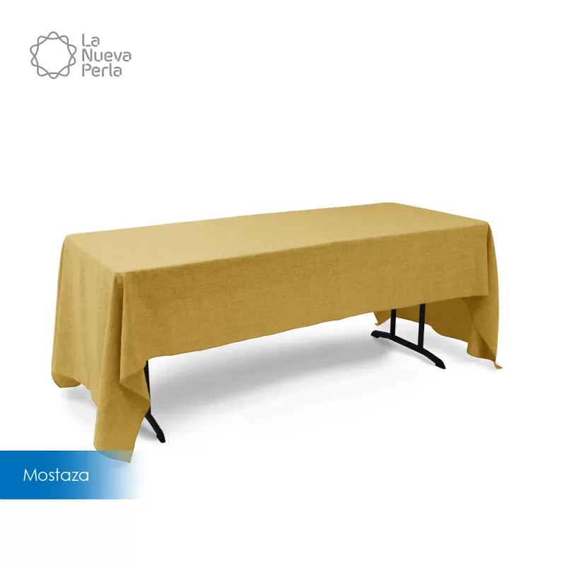 Mantel Tablón Lino Ginebra 3.00x2.00 m Mostaza