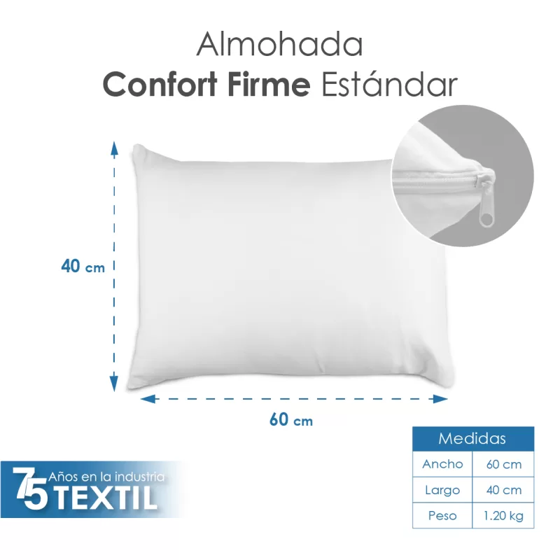 Almohada Confort Firme Estándar 1.20 kg
