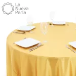 Mantel Redondo Tafeta Tornasol 2.90 Diámetro Oro