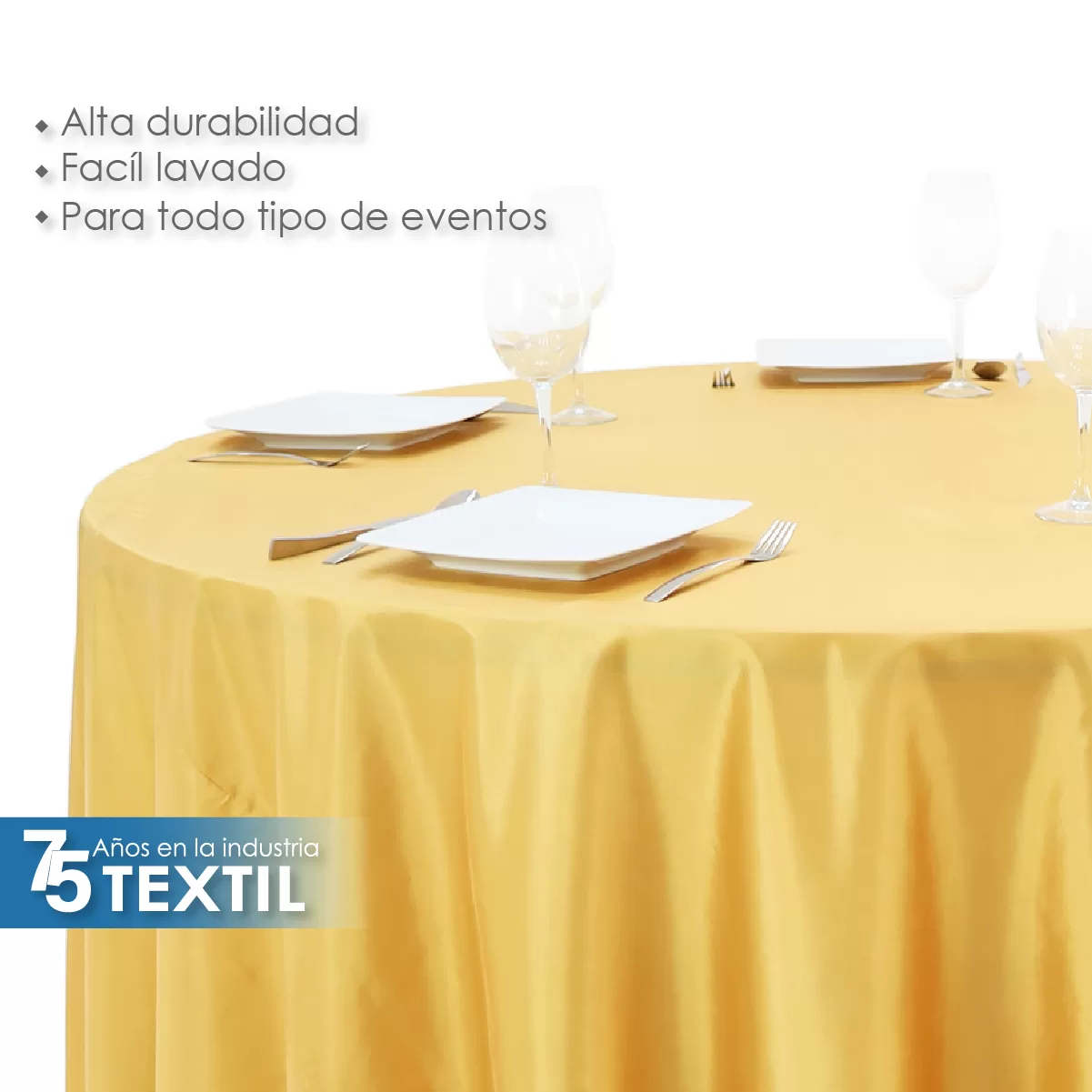 Mantel Redondo Tafeta Tornasol 2.90 Diámetro Oro: imagen 4