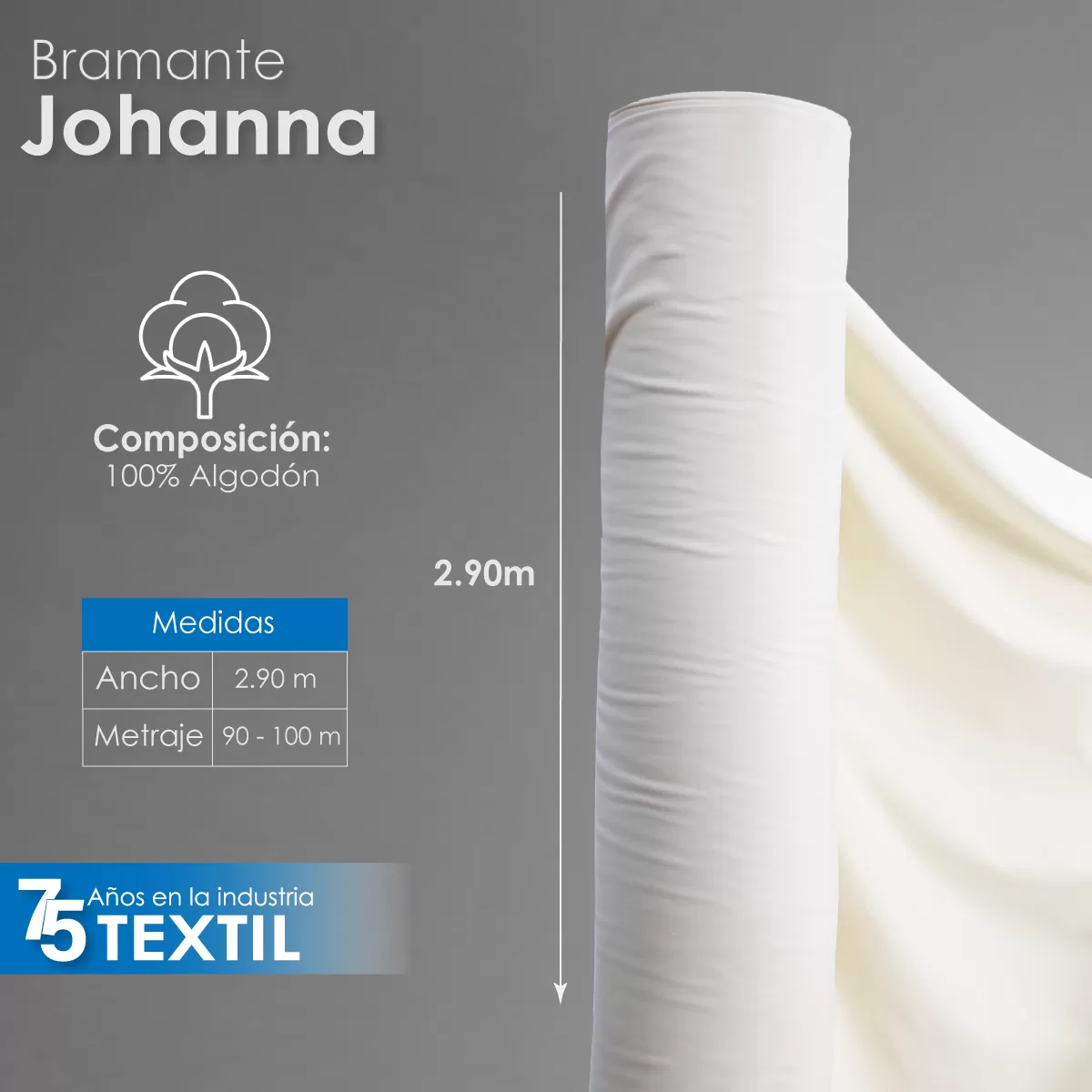 Manta Bramante 150 Hilos 290 cm 100% algodón Sanforizada Lavada: imagen 2