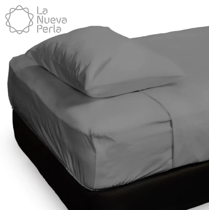 Sábana Cajón Manta Gris King Size Colchón Alto 200 x 190 x 40 cm