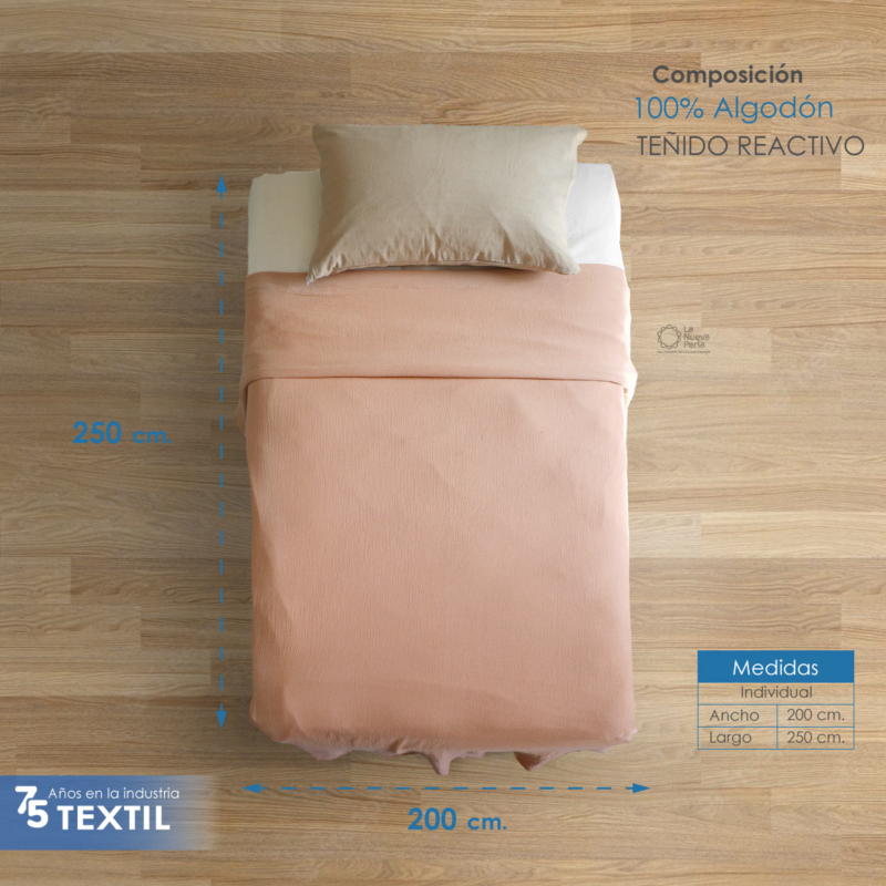 Colcha Muselina Individual 100% Algodón Caramelo