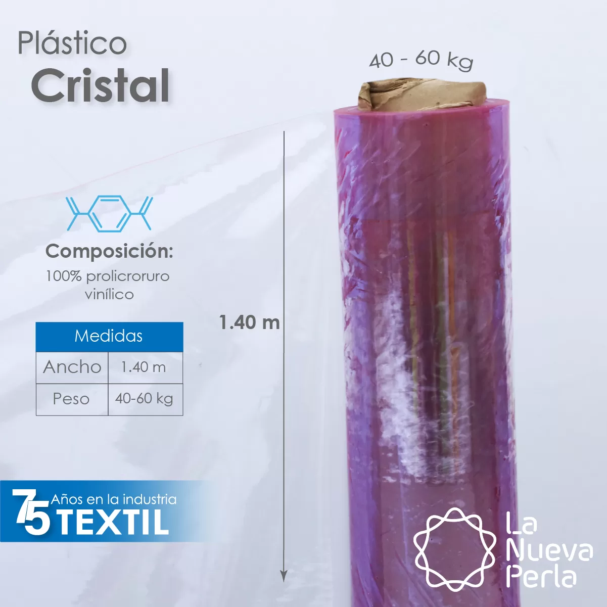 Plástico Cristal cal. 12 / 1.40 M ancho: imagen 2