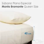 Sábana Queen Size Altura Especial Manta Bramante – 2.60 X 2.90 m Lavado (100% Algodón)