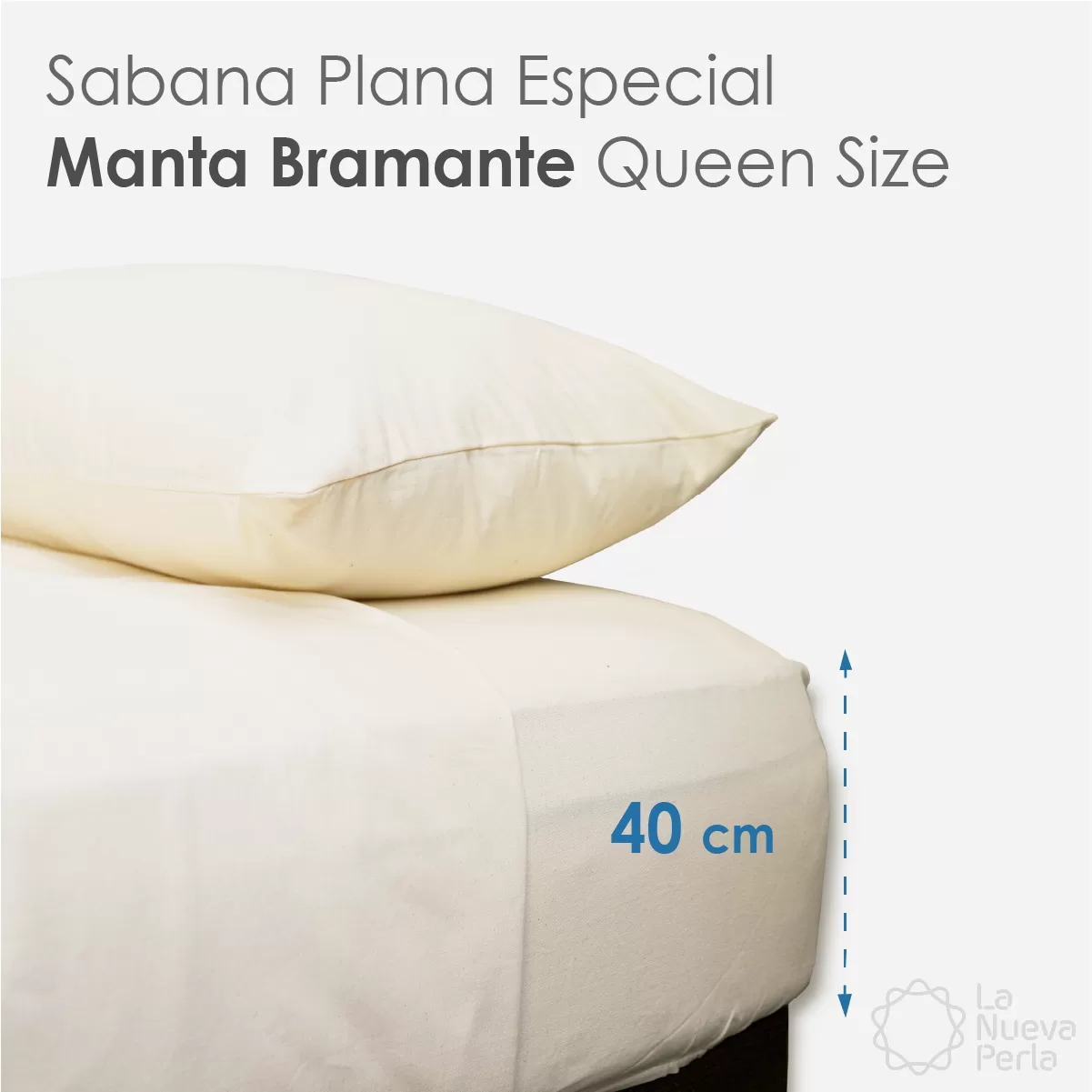 Sábana Queen Size Altura Especial Manta Bramante – 2.60 X 2.70 m Lavado (100% Algodón): imagen 1