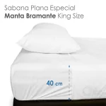 Sábana King Size Altura Normal Manta Bramante – 3.00 X 2.90 m Blanco (100% Algodón)