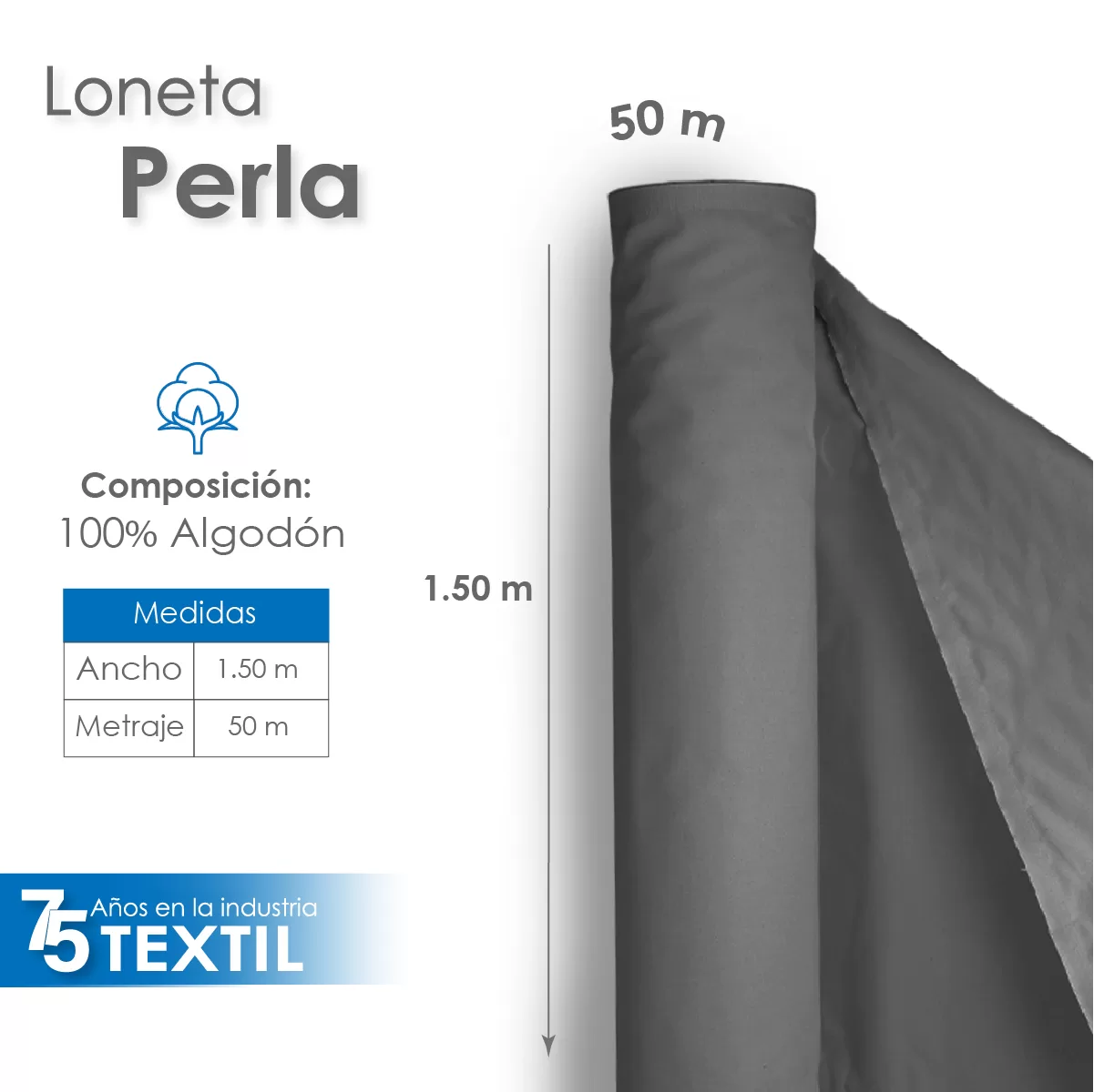 Loneta Perla 1.50 M ancho: imagen 2