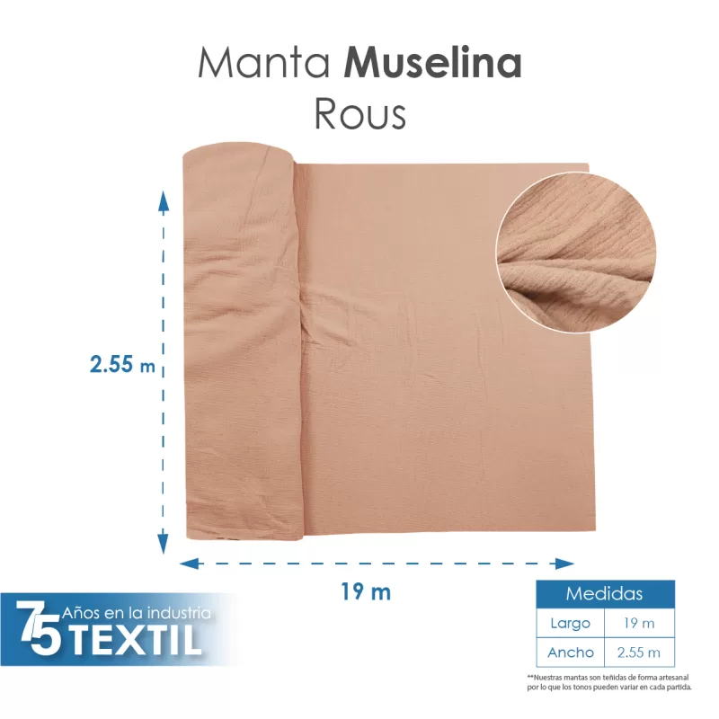 Manta Muselina 2.55 M ancho Rous