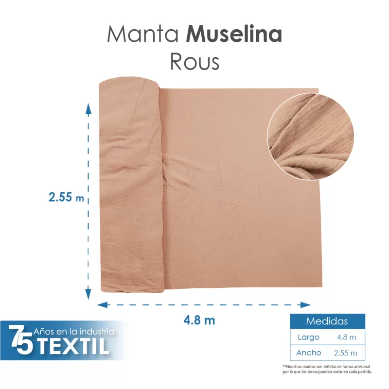 Manta Muselina 2.55 M ancho Rous
