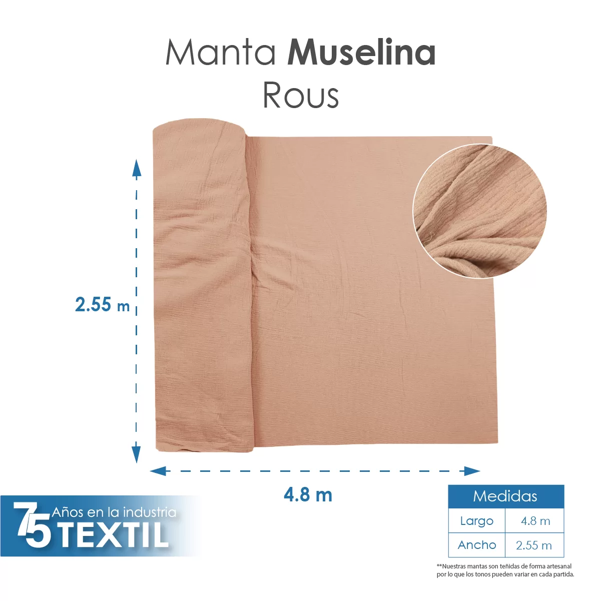 Manta Muselina 2.55 M ancho Rous: imagen 4