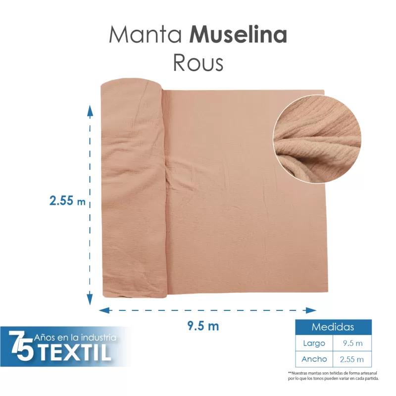 Manta Muselina 2.55 M ancho Rous