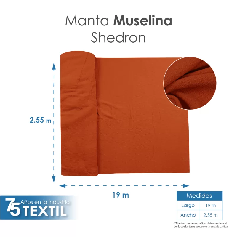 Manta Muselina 2.55 M ancho Shedron