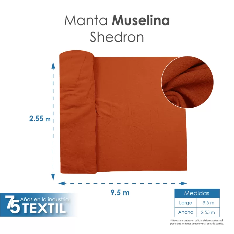 Manta Muselina 2.55 M ancho Shedron