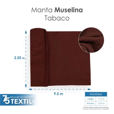 Manta Muselina 2.55 M ancho Tabaco: imagen 3