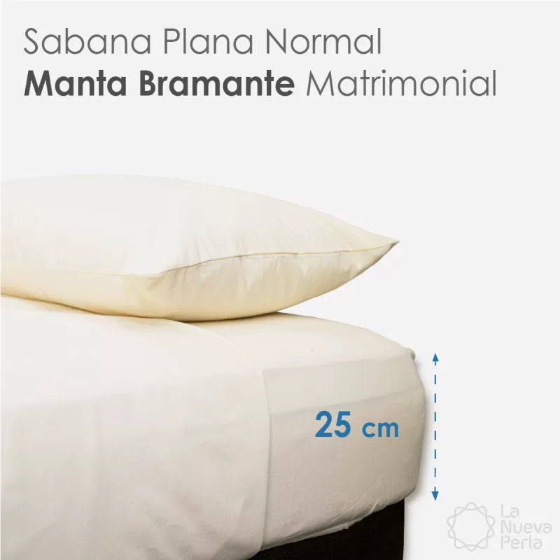 Sábana Matrimonial Altura Normal Manta Bramante – 2.20 X 2.70 m Lavado (100% Algodón)