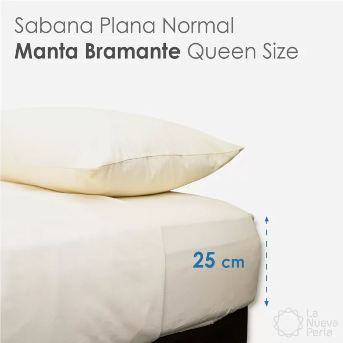 Sábana Queen Size Altura Normal Manta Bramante – 2.35 X 2.70 m Lavado (100% Algodón)