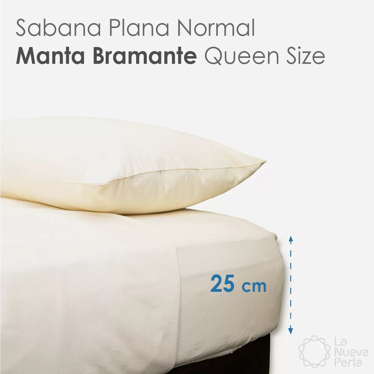 Sábana Queen Size Altura Normal Manta Bramante – 2.35 X 2.70 m Lavado (100% Algodón): imagen 1