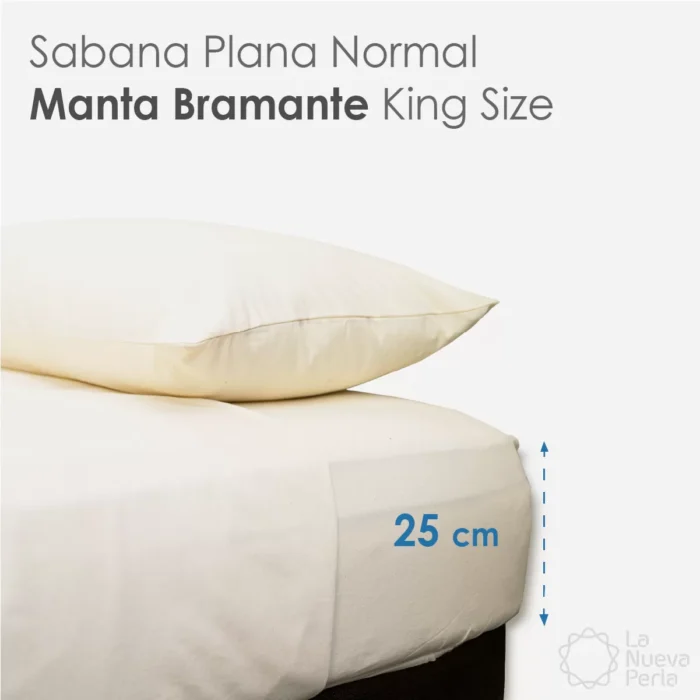 Sábana King Size Altura Normal Manta Bramante – 2.90 X 2.70 m Lavado (100% Algodón)