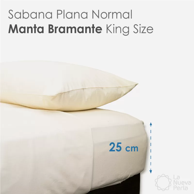 Sábana King Size Altura Normal Manta Bramante – 2.90 X 2.70 m Lavado (100% Algodón)