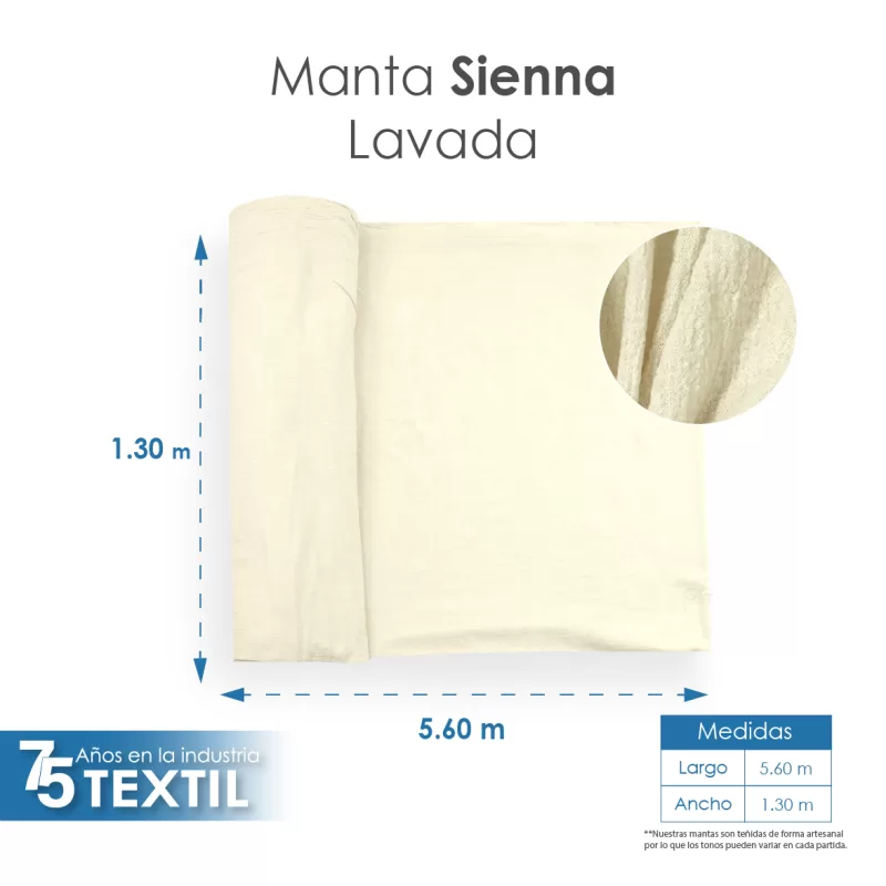 Tela Sienna 1.30 M ancho Lavada