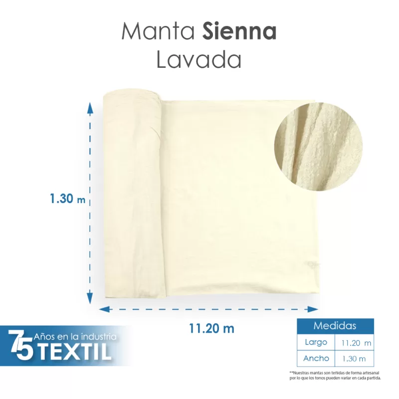 Tela Sienna 1.30 M ancho Lavada
