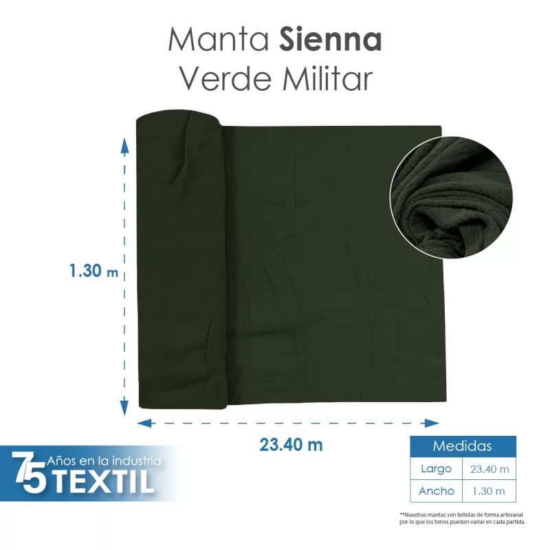 Tela Sienna 1.30 M ancho Verde Militar
