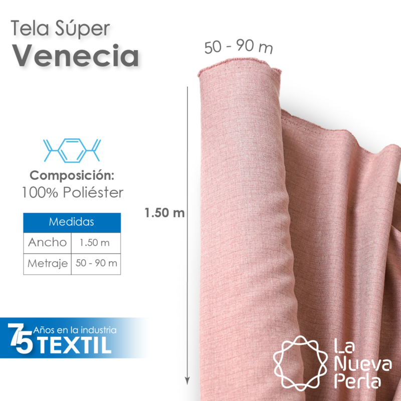 Tela Super Venecia 1.50 M ancho Blanco