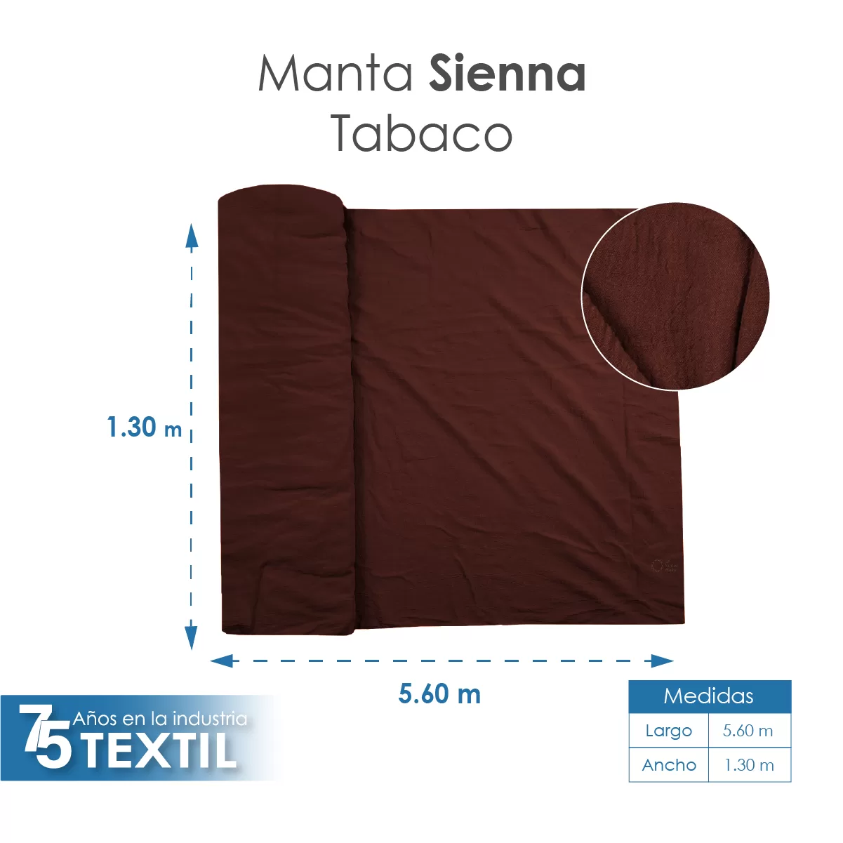 Tela Sienna 1.30 M ancho Tabaco: imagen 4