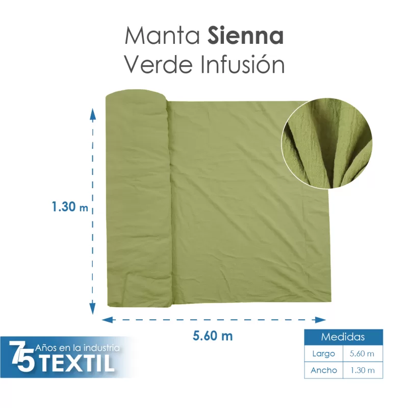 Tela Sienna 1.30 M ancho Verde Infusion