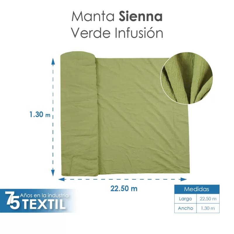Tela Sienna 1.30 M ancho Verde Infusion