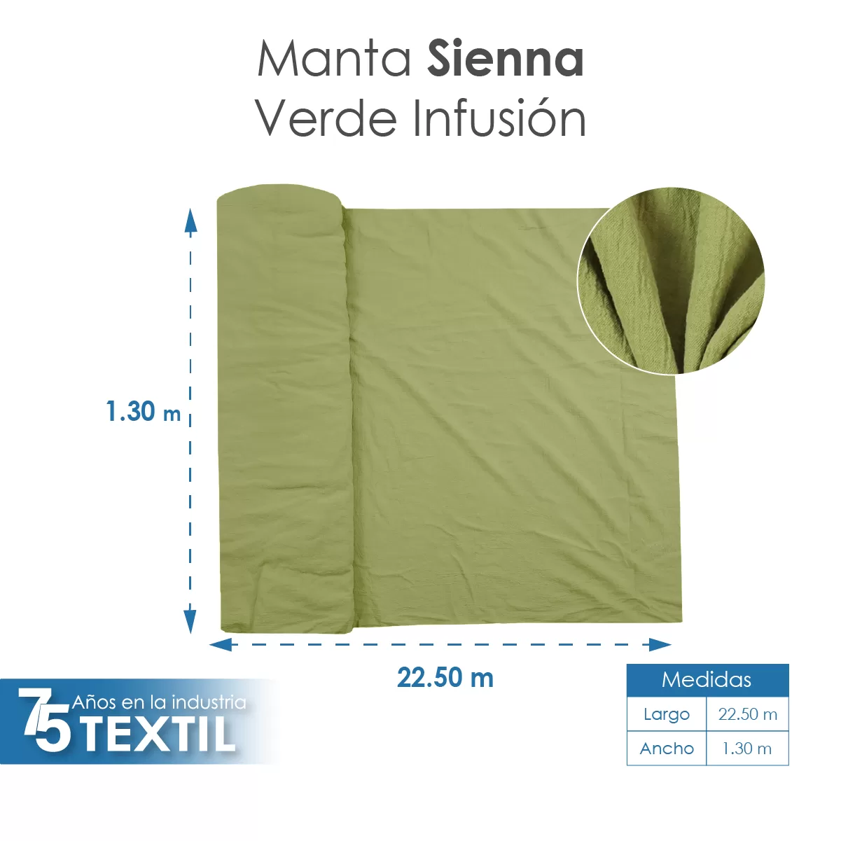 Tela Sienna 1.30 M ancho Verde Infusion: imagen 2