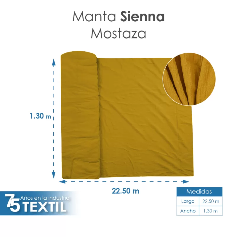 Tela Sienna 1.30 M ancho Mostaza