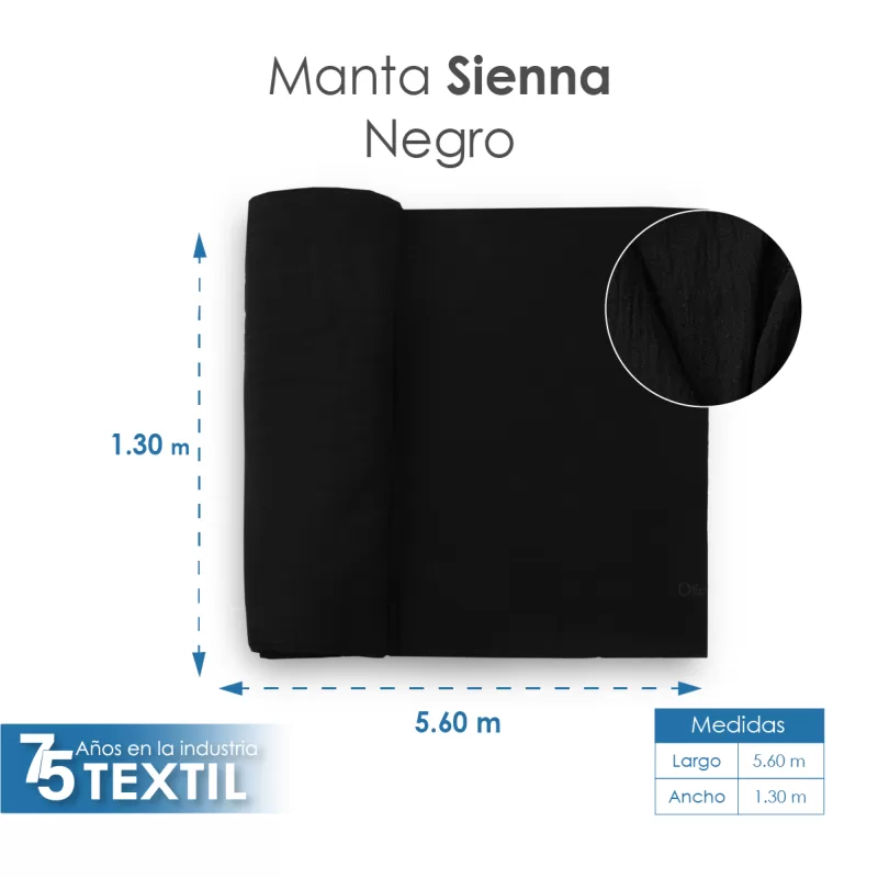 Tela Sienna 1.30 M ancho Negro