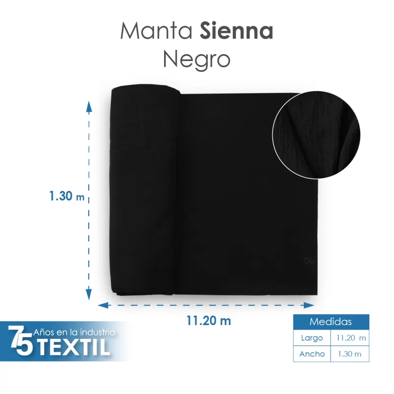 Tela Sienna 1.30 M ancho Negro