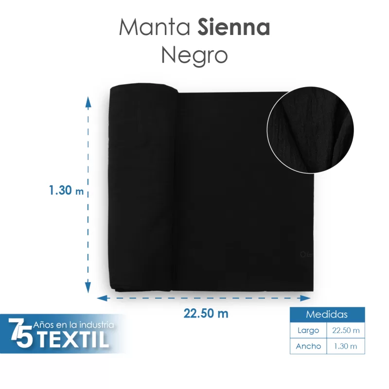 Tela Sienna 1.30 M ancho Negro