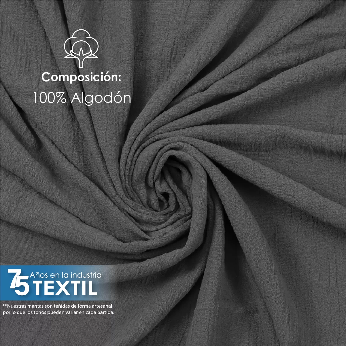 Tela Sienna 1.30 M ancho Gris Oxford: imagen 5