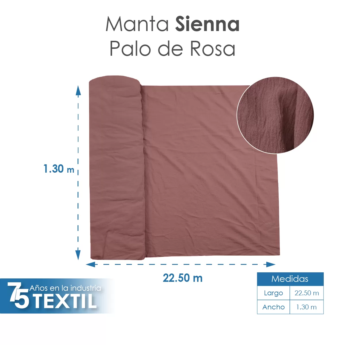 Tela Sienna 1.30 M ancho Palo de Rosa: imagen 2