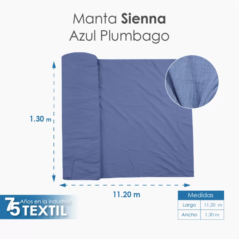 Tela Sienna 1.30 M ancho Azul Plumbago