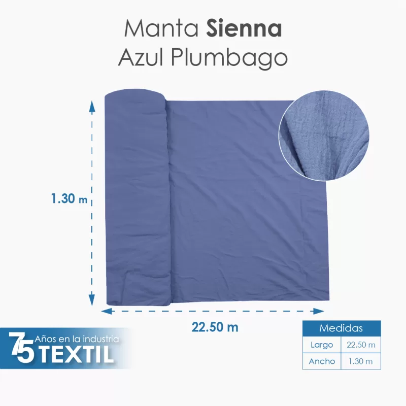 Tela Sienna 1.30 M ancho Azul Plumbago