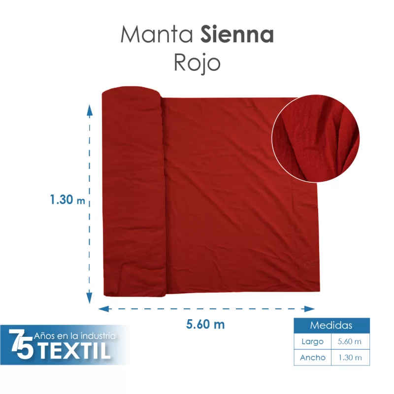 Tela Sienna 1.30 M ancho Rojo