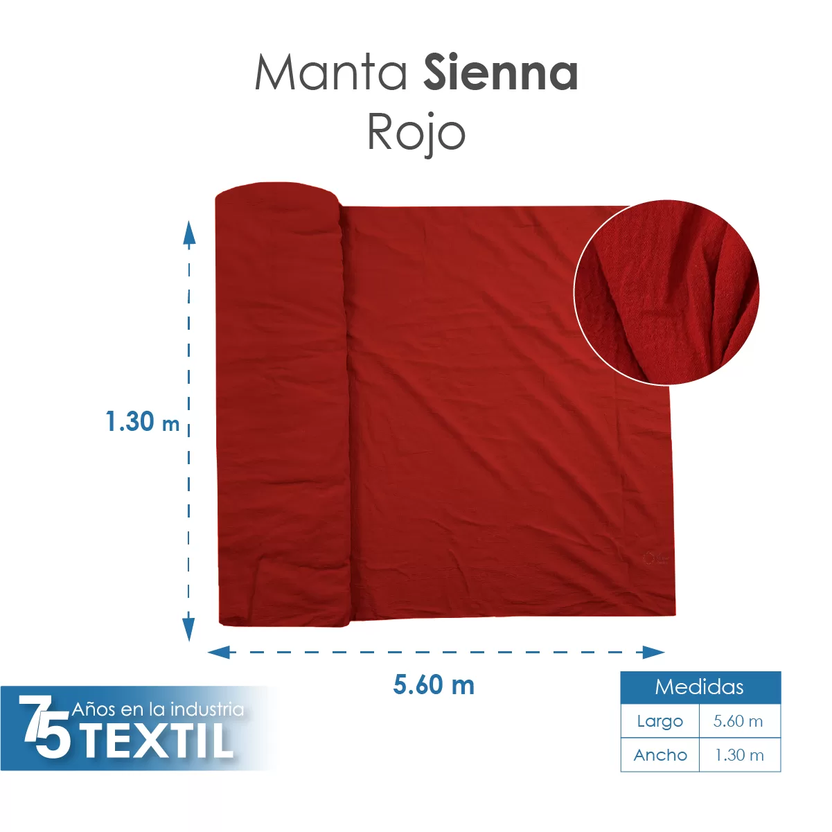 Tela Sienna 1.30 M ancho Rojo: imagen 4