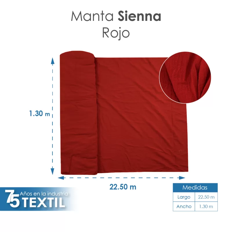 Tela Sienna 1.30 M ancho Rojo