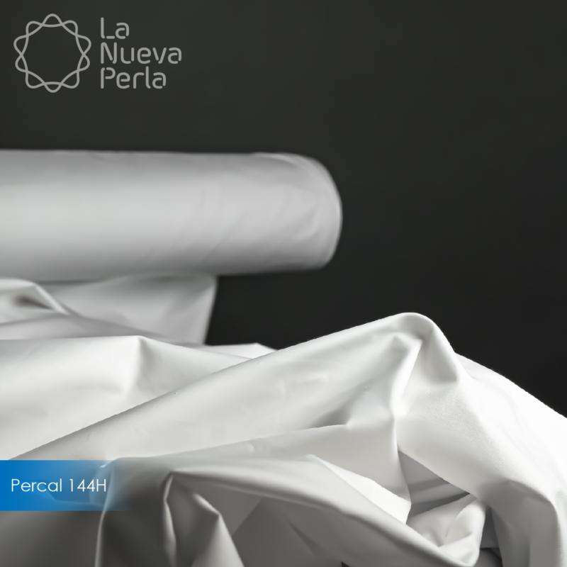 Tela Percal 144 hilos 250 cm 40% Algodón 60% Poliéster Blanco