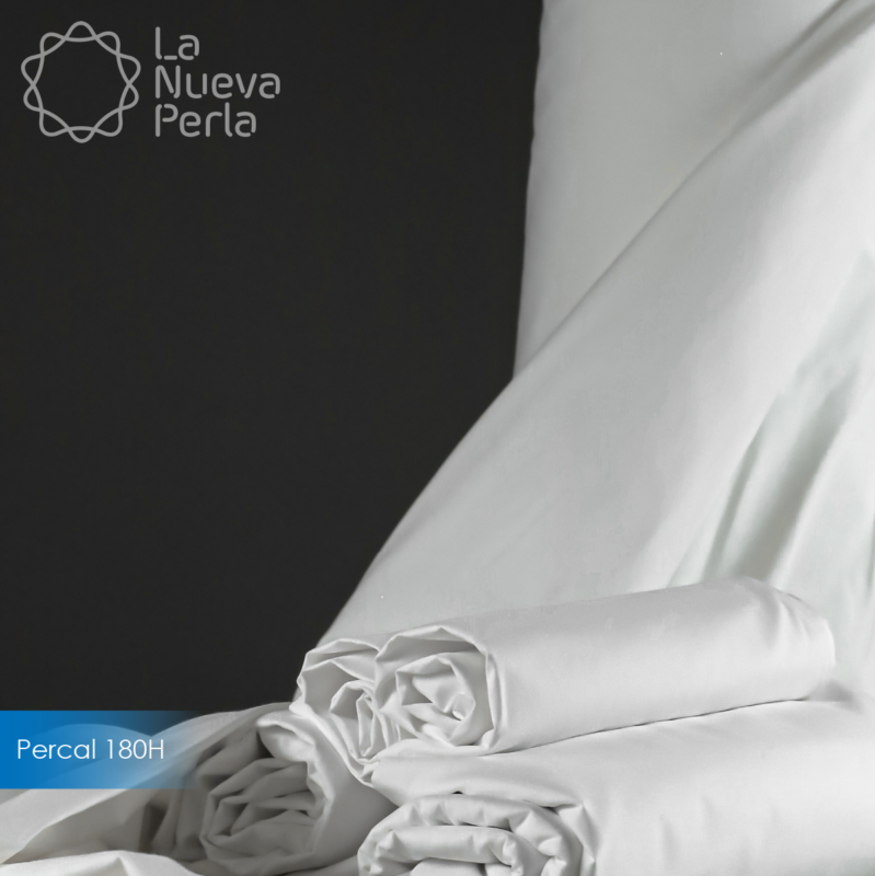 Tela Percal 180 hilos Huatulco 280 cm 50% algodón 50% Poliéster Blanco