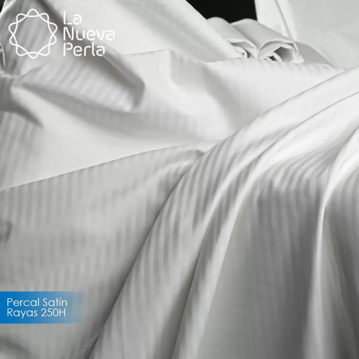Tela Percal Satín Rayas 250 Hilos 280 cm 50% algodón 50% Poliéster Blanco: imagen 1