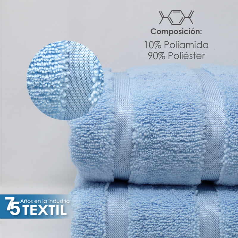 Toalla Microfibra Manos 60X125 Color Azul Cielo