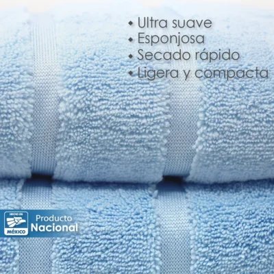 Toalla Microfibra Manos 60X125 Color Azul Cielo: imagen 4