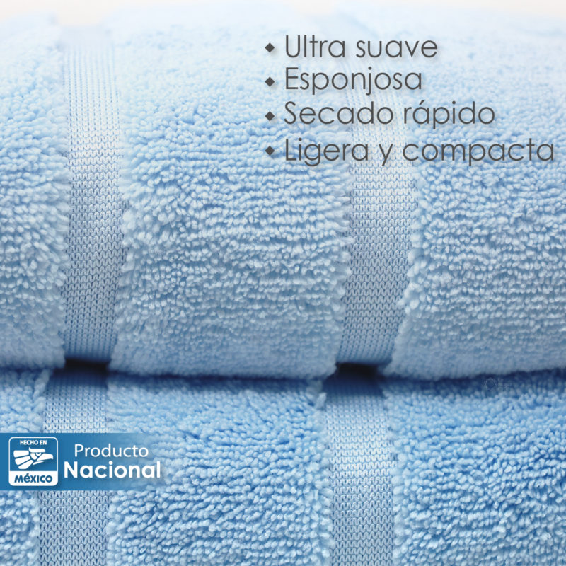 Toalla Microfibra Manos 60X125 Color Azul Cielo